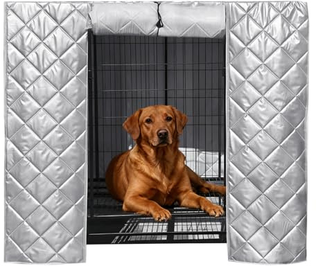 Erconsso Cubierta para Jaula De Perro, Suministros para Mascotas Impermeables Protectores con Ventana Lateral Enrollable Transpirable, Cubiertas para Jaulas De Perro, para Uso En Interior Y Exterior