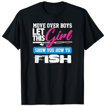 Camisa de Pescador de niña Moverse sobre los niños Chica Mostrar cómo Pescar Camiseta