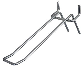 30x Crochets doubles pour présentoir pour comptoir avec paroi perforée metál galvanisé