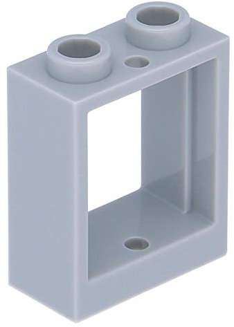 LEGO 5 x Window 1 x 2 x 2 Flat Front Light Bluish Gray