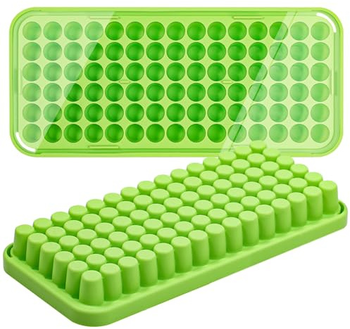 Webake Mini Cubitera de silicona con tapa, 2 unidades de 1,2 cm, cubitera pequeña para cerveza, cócteles, whisky, agua, refrescos, frutas