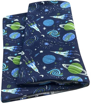 Wollhuhn Pañuelo ecológico para niños/niñas, ligero, holgado, algodón, dos capas, entretiempo, verano, 32132220, Espacio/cohete azul oscuro, talla única