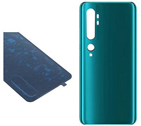 (KIT) Batteriskydd + dubbelsidigt lim kompatibelt med Xiaomi Mi CC9 Pro/Mi Note 10/Mi Note 10 Pro ersättningsglas baksidesskydd baksida skal skal + lim grön