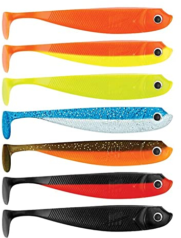 Lieblingsköder Gummifische 10cm - 7 Gummishads, Farbe Lieblingsköder:Dorsch-Paket