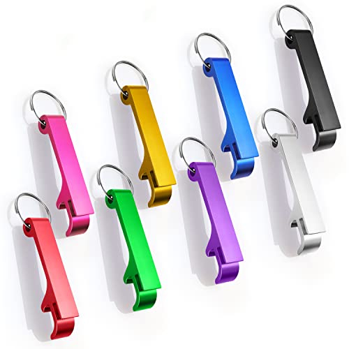 Huoberr Flaschenöffner Schlüsselanhänger, 8 Stück farbiger Metall-Flaschenöffner, multifunktionaler Flaschenöffner, kreativer Flaschenöffner für Bier, Dosen