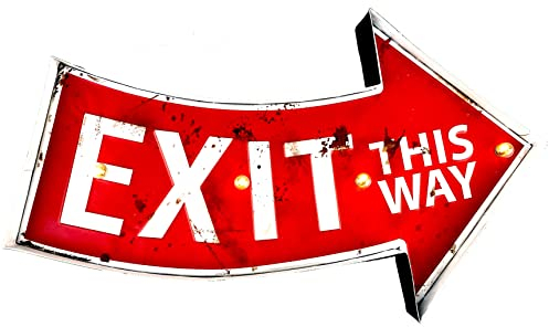 DiiliHiiri Cartel Decoración Pared Salida – Letrero Luminoso con Luz LED para Decoración de Hogar Retro | 48x31x5 cm (9096)