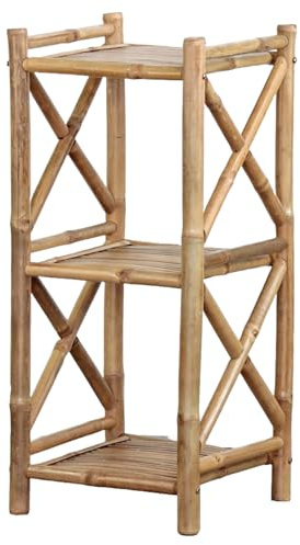 Brigros - Scaffale Bambu Salvaspazio Con Ripiani 35x35 Cm, Scaffale Bagno Bambu, Scaffale Legno Bagno E Mobile Bagno Bamboo, Scaffale In Legno Con Ripiani, Scaffali In Legno A Ripiani (3 ripiani)