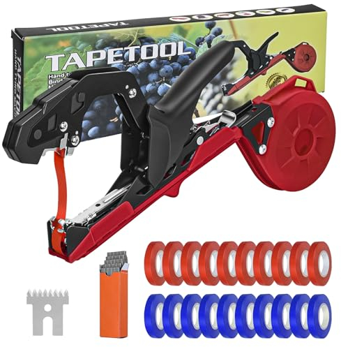 RUKHOOL Legatrice per Piante Vigneto Pomodori Set Attrezzi Giardinaggio Orto Pinza Macchina per Legare Piante Tying Macchina Strumento Nastro a Mano per Legare Fiori Verdura Vigneto Attrezzo Giardino