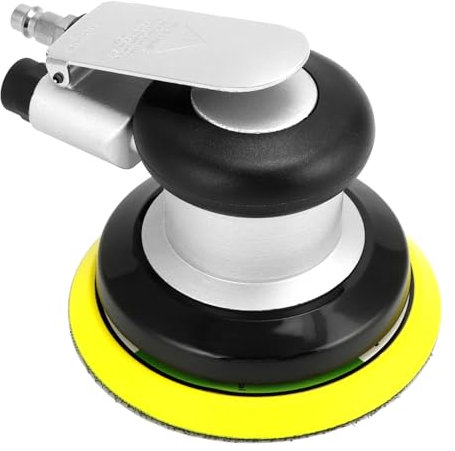 QWORK® Lijadora Profesional Excéntrica de Aire Comprimido 125 mm - 12000 rpm - Pulidora Neumática de Alto Rendimiento para Pulir, Esmerilar y Lijar Coches