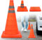 TAOPE Coni stradali Traffico Pieghevole cono stradale, Blocco Stradale, stradali segnaletici, 45cm cono di sicurezza a striscia riflettente pop-up, sicurezza multiuso Arancione (Arancione 1 Pack)