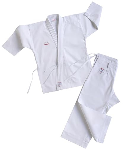 Kamikaze Karategui Premier Kata, Traje de Karate para Competición Kata, 100% Algodón, Peso Medio, Color Blanco (2/150 cm)