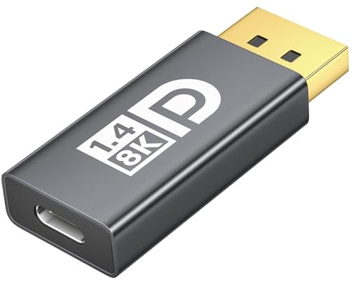 XAOSUN USB C auf DisplayPort 1.4 Adapter, 8K@60Hz Bidirektionaler DisplayPort auf USB C, 4K@144Hz/4K120Hz Thunderbolt 3/4 auf DP Konverter Kompatibel mit MacBook,iPad Pro,HP/Dell/Lenovo,PC-Desktop