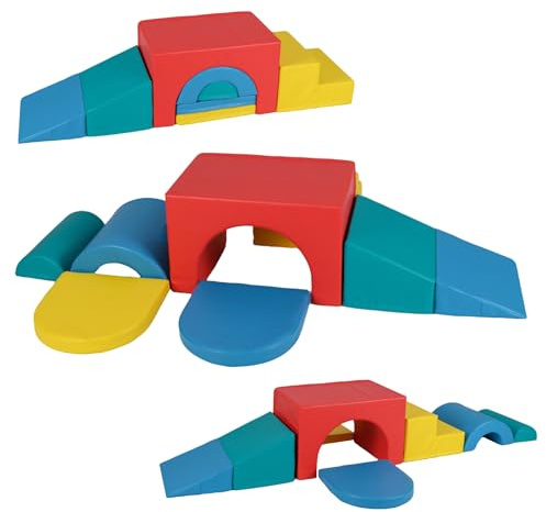 RELAX4LIFE Set di 7 Blocchi da Costruzione per Bambini, in Schiuma per Arrampicarsi, Combinazioni Libere, Vari Colori, Forme Diverse, per Casa, Asilo Nido