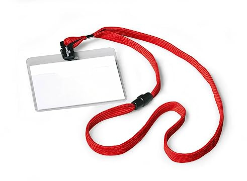 Durable 813903 Namnskylt med textilhalsband 60x90mm, röd, 10 stycken