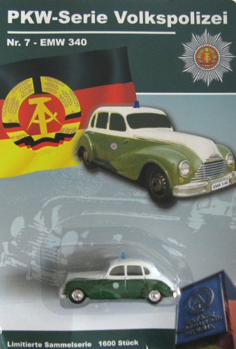 Grell DDR-Pkw-Modell EMW 340 Limousine - Volkspolizei-Serie Nr. 7 (1:64, Schwarz, Kunststoff, Realistisch, Erwachsener, Modell, Automobil-Modellbau-Kit, Modellauto, Nicht faltbar)