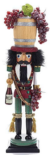 Kurt Adler 18.9 Hollywood Wine Barrel Hat Nutcracker