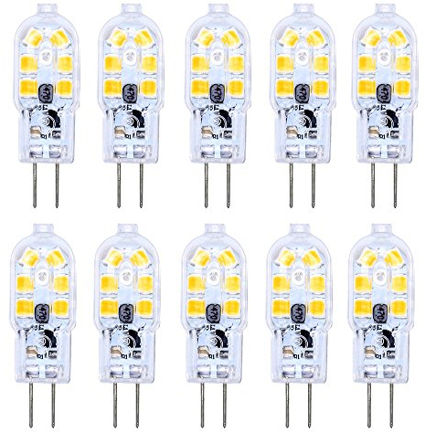ITALASA 10er Pack G4 LED Lampen 2W LED Leuchtmittel 12 SMD 2835 LEDs, Warmweiß 3000K LED Lampe Birnen 200LM Ersatz 20W Halogen AC/DC 12V nicht dimmbar
