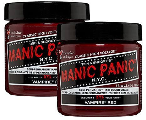 Manic Panic Vampire Red Classic Crème, vegane, tierversuchsfreie, semi-permanente Haarfarbe, 2 x 118 ml