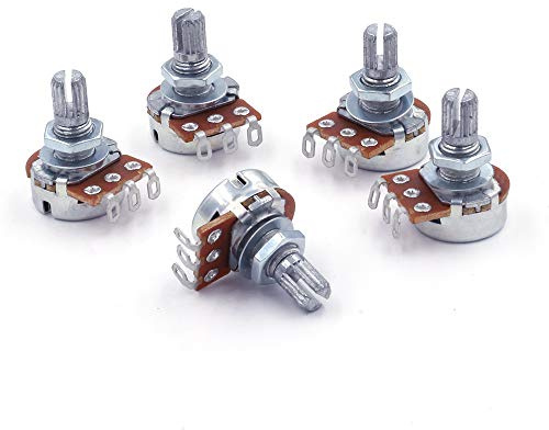 Potenziometro mono logaritmico assiale, 22 KΩ (A22 K), per filo per saldatura, confezione da 5