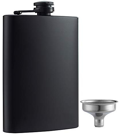 YWQ Hip Flask for Liquor Matte Black 8 Oz Stainless Steel Leakproof with Funnel, Great Gift Idea Flask
