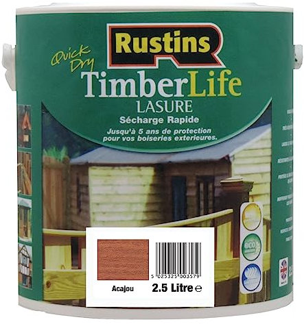 Rustins - Tinte para madera - exterior - Protección UV y 5 AÑOS - Caoba - 12m²/L - 2.5 Litre (TLMA2500FR)