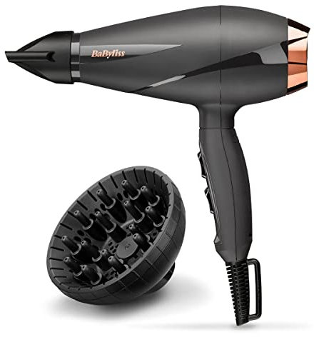 Babyliss Smooth Pro 2100W Professional Hair Dryer For Men & Women Salon Ionic Hairdryer with Powerful Blow Dryer, Curly & Straight Hair - 6709U Black