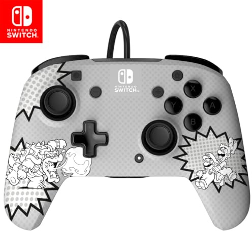 PDP REMATCH: Comic Attack Noir, Gris, Blanc USB Manette de jeu Analogique/Numérique Nintendo Switch, Nintendo Switch OLED