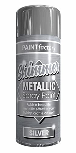 SuperGift.com 200ml Multipurpose Metallic Aerosol Spray Paint Quick Drying Spray For Fast Dry and Excellent Coverage for Metal, Wood, Plastic and More (Silver)
