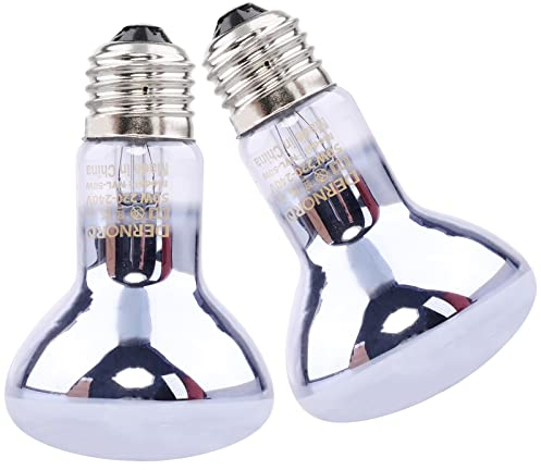DERNORD Reptile Basking Hitze Lampe mit Reptile Schildkröte Leopard Gecko Bearded Dragon Infrarot Lampe Glühbirne 2-Pack 150W