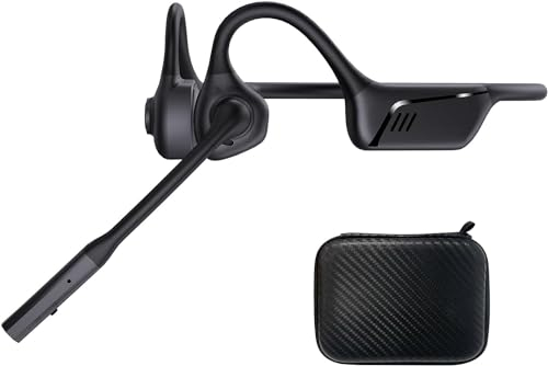 ZIOCOM Auriculares de oído Abierto, Auriculares inalámbricos aptX-LL con micrófono de Brazo con cancelación de Ruido y botón de Silencio, para Entrenamiento, conducción, Llamada telefónica, Oficina