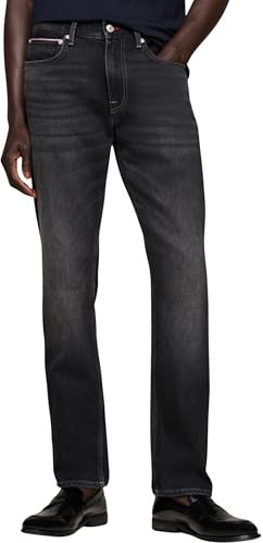 Tommy Hilfiger Herren Jeans Hose Regular Fit Straight Leg, Schwarz (Tundra Black), 35W/32L
