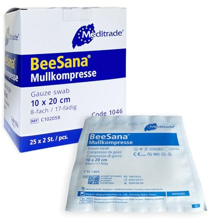 Sterile Vlieskompressen-Set - 40 Stück (7.5x7.5 cm, 10x10 cm, 10x20 cm) - Weiche und saugfähige Wundauflagen für Erste Hilfe und medizinische Versorgung