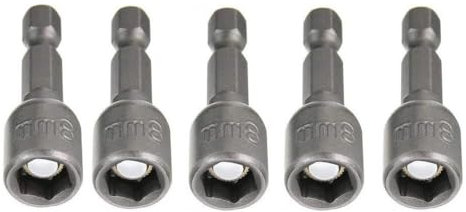 Juego de 5 llaves de vaso de 8 mm, Shallho Magnéticas de 1/4 pulgadas, broca hexagonal, adaptador métrico hexagonal para destornillador inalámbrico o taladro