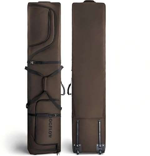 Jogflow 360 Fully Padded Ski Bag with Wheels - Waterproof Fabric, Padded for Single/Double Skis, Fits Up to 175cm