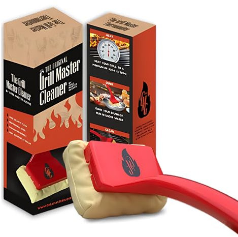 Grill Master - Cepillo para barbacoa de aramida, extrafuerte, limpiador para parrilla de gas, sin cerdas de acero, accesorio para barbacoa de gas, barbacoa de carbón vegetal