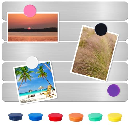 DUJEQM Lavagna Magnetica da Parete - 5 Pezzi Bacheca Magnetica con 10 Magneti Colorati, Strisce Magnetiche Autoadesivo Lavagna Magnetica Frigo per Calamite Calendari Fotografica Casa Ufficio Cucina
