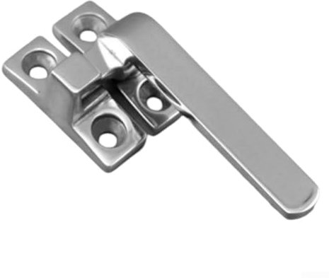 Oniissy 304 Stainless Steel Lock Handle For Casement Shutters Silver Finish, Casement Stay Window Latch Lock Stainless Steel Heavy Duty Casement Stay Adjuster(Large right)