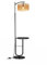 LuminexDesigns Lampada da Terra Vintage in Rattan per Soggiorno – Piantana Nera Stile Retrò con Attacco E27, Ripiano Integrato, Altezza Regolabile 176 cm, Boho, Cavo 2M, Interruttore a Pedale