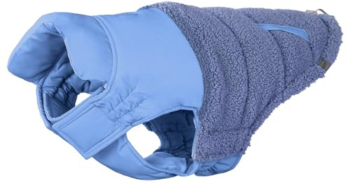 SGSPET Hunde-Wintermantel, Warmes Polsterfleece, Weste mit Geschirr, Wasser-Winddicht, reflektierend, bequem, verstellbar, für kleine/mittel Hunde (Blau, XS(Chest 32cm))