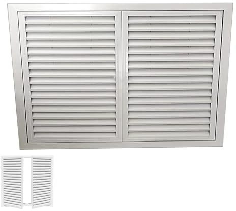 Cache radiateur en métal avec Doubles Portes, Grille de Ventilation à persiennes pour Murs et plafonds, Dimensions 60 x 60 cm/24 x 24 Pouces, idéal pour la décoration intérieure