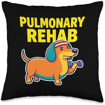 Pulmonary Rehab Dachshund Dog Therapy Recovery Patient Throw Pillow