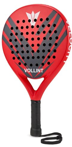 Vollint Velocity Padel Racket, 50/50 Fibreglass/Carbon Construction, Round Shape, Low Balance, 365g Lightweight, EVA Core, Smooth Surface for Control and Stabilty, Ideal for Beginners