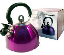 MS Small Purple Whistling Kettle 2.5Ltr Stainless Steel