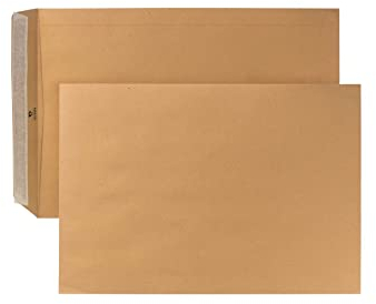 POSTHORN Versandtasche E4 (250 Stück), haftklebende Versandtaschen ohne Fenster, braune Versandtaschen für die tägliche Korrespondenz, Geschäftspost und Co, 400 x 280 x 1mm, 150g/m², Mittel