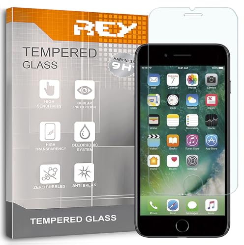 REY Protector de Pantalla para iPhone 7 / iPhone 8 / iPhone SE 2020 / iPhone SE 2022 5G, Cristal Vidrio Templado Premium