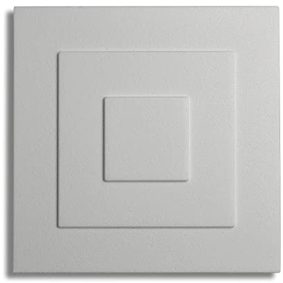 DECOSA Rosette Yvonne, weiß, 1 Stück à 32 x 32 cm - Stuckrosette aus Styropor - individualisierbare Deckenrosette