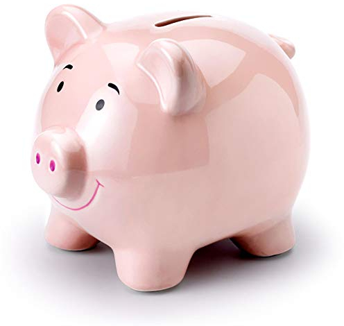Mousehouse Gifts - Pink Pig Piggy Bank for Teaching Saving Habits, Pig Money Box for Children's Bedrooms