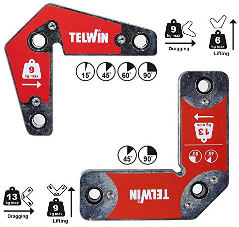 Telwin 804131 Supports Magnétiques, 9-13 kg - 2 pc