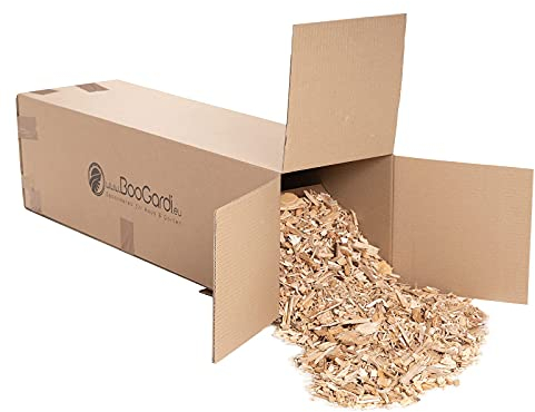 BooGardi Virutas de madera gruesas en 27/76/100 litros, 76 l, protección contra malas hierbas, cubierta de arriates, diseño natural del suelo