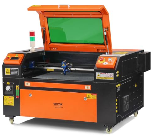 VEVOR Graveur Laser CO2 60 W Machine de Gravure Découpe Table de Travail 400x600 mm Vitesse Gravure 0-800 mm/s Découpe 0-500 mm/s Épaisseur Gravure 20 mm pour Bois Acrylique Verre 106,9x76,5x64,3 cm